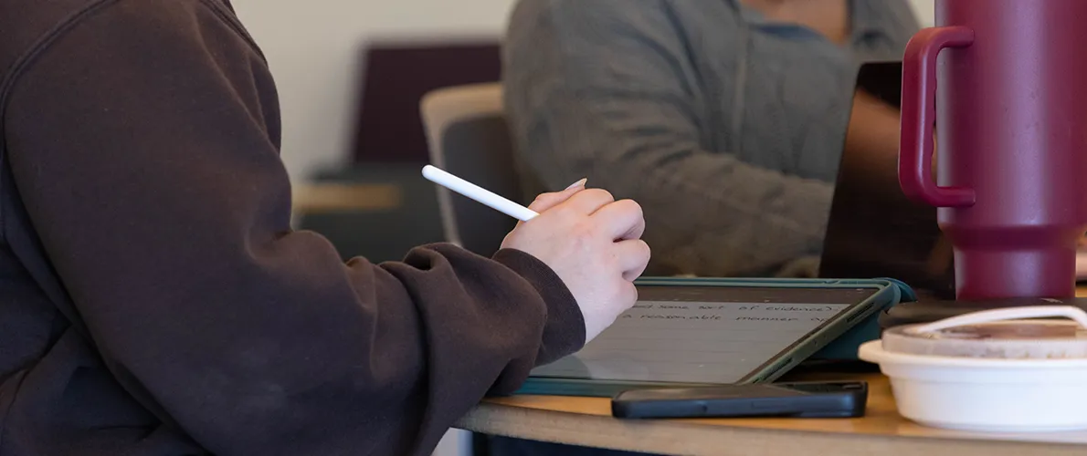 Student working on a Tablet