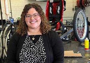 Anna Carter, a recent graduate of Southern Illinois University Carbondale, led a team of students that built a custom adaptive mobility device. The device will allow people with disabilities to use the trails at Touch of Nature Outdoor Education Center with the assistance of a hiking partner.