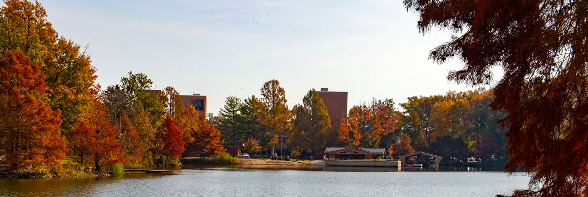 SIU campus lake in the fall
