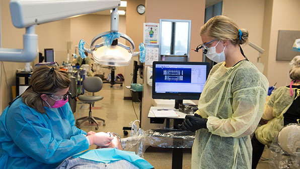 SIU Dental Hygiene  Students work in the Dental Hygiene Clinic 