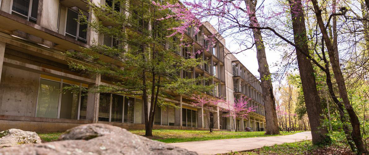 Back of Faner Hall on SIU Campus