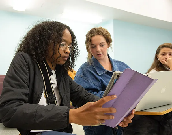 linguistics students in classroom