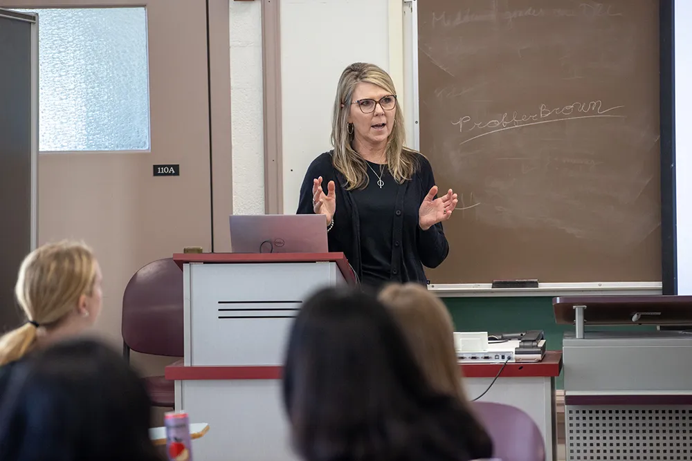 SIU instructor leading course lecture