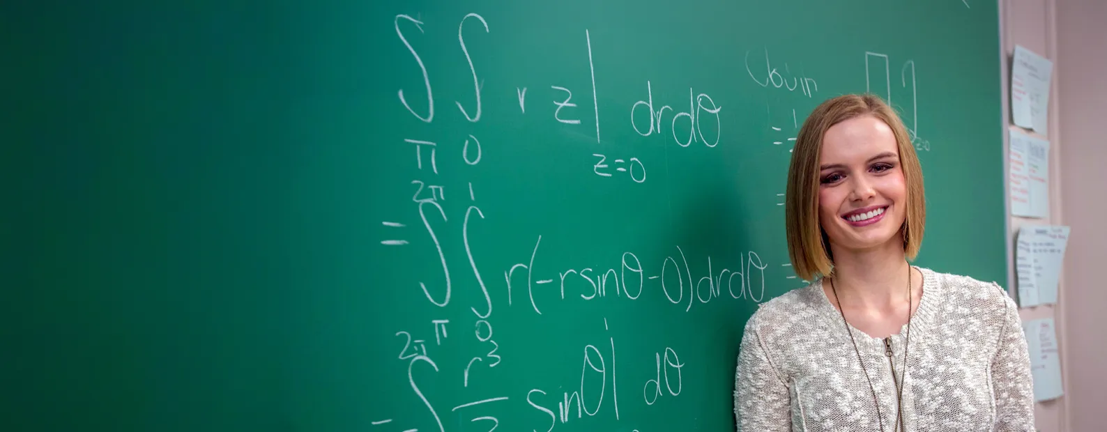 SIU Student at a Chalk Board